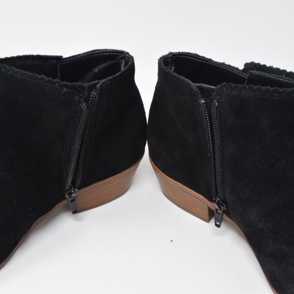 Jack Rogers Bailee Bootie Suede sz 7 Black Ankle Dark Academia - Picture 10 of 15